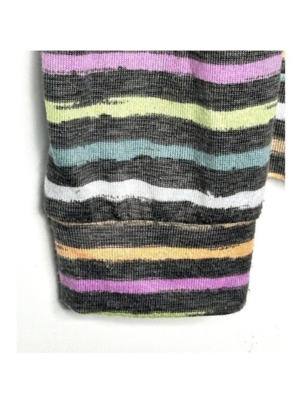 Joyspun Hacci Cardigan Womens Medium Rainbow Stripe Colorful V Neck Soft Knit - Picture 7 of 10